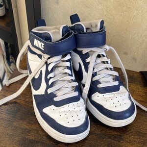 Nike Navy and White High-Top Sneakers
